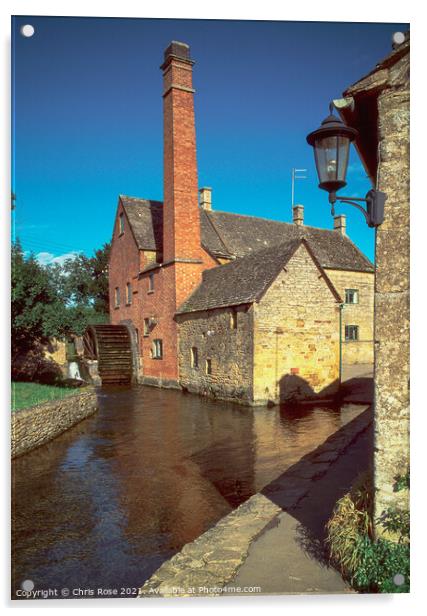 Lower Slaughter, the old mill Acrylic by Chris Rose