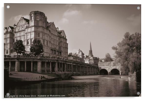 Bath. Pulteney Bridge on the River Avon Acrylic by Chris Rose