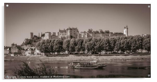 Chinon chateau Acrylic by Chris Rose