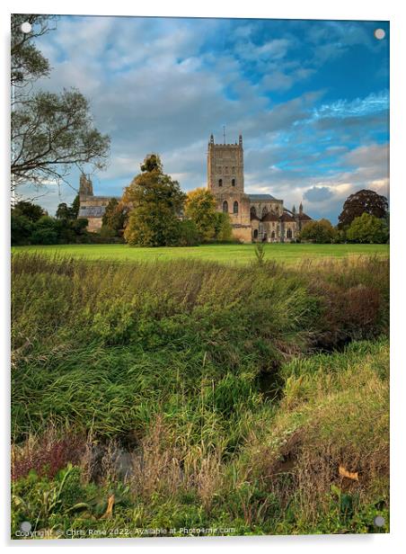 Tewkesbury Abbey on a beautiful October afternoon Acrylic by Chris Rose