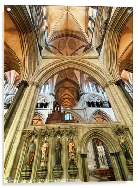Salisbury Cathedral interior Acrylic by Chris Rose