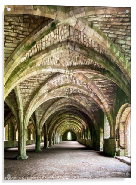 Fountains Abbey cellarium Acrylic by Chris Rose