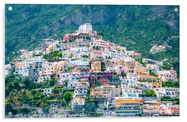 Positano, Amalfi Coast Acrylic by Adam Warren