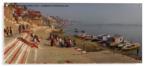 Mystical Ghats of Varanasi Acrylic by Steven Nokes