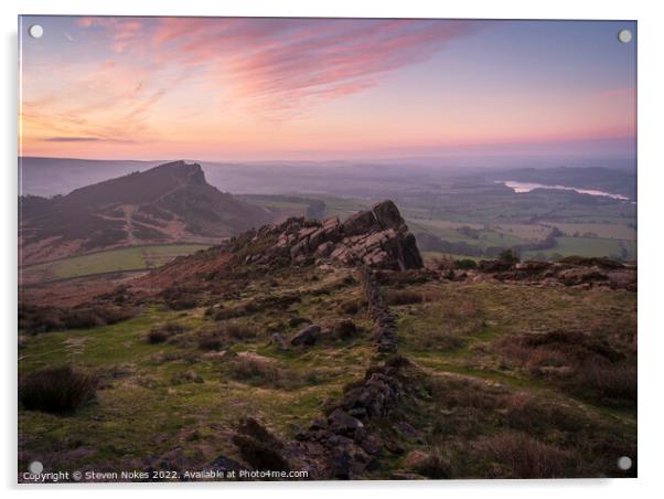 Majestic Sunrise over The Roaches Acrylic by Steven Nokes