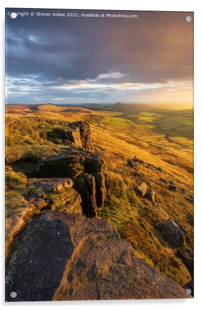 Majestic Sunset Over Shining Tor Acrylic by Steven Nokes