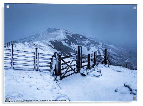 Winter Storms, Mam Tor, Peak District, Derbysh Acrylic by Steven Nokes