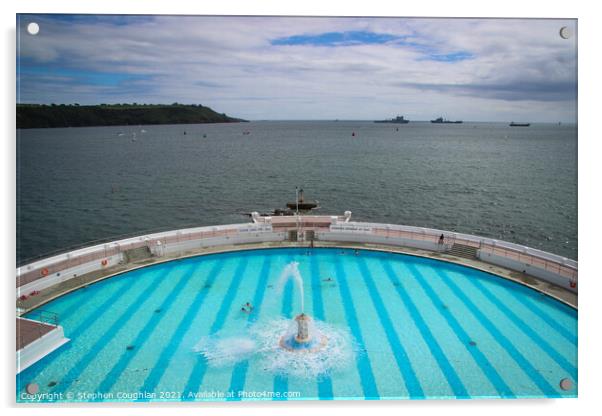Plymouth Tinside Lido Acrylic by Stephen Coughlan
