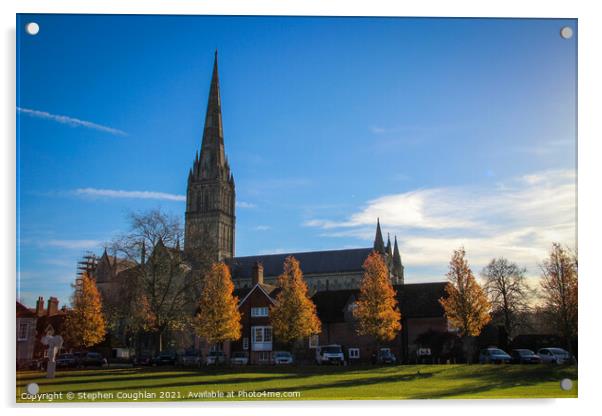 Salisbury Cathedral Acrylic by Stephen Coughlan