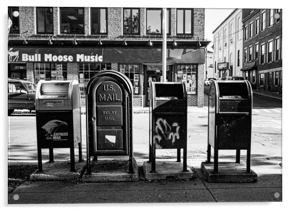 Mail Boxes, Congress Street Acrylic by Gerry Walden LRPS