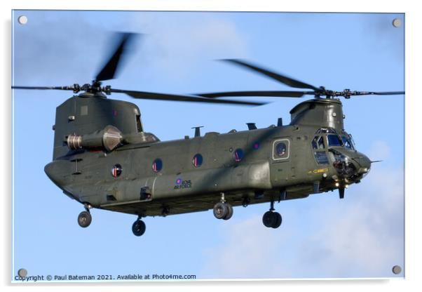 Chinook CH-47 Helicopter Acrylic by Paul Bateman