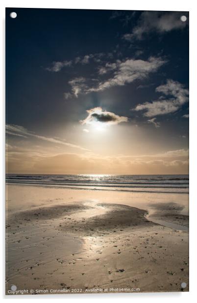 Sunset Ogmore Beach Acrylic by Simon Connellan