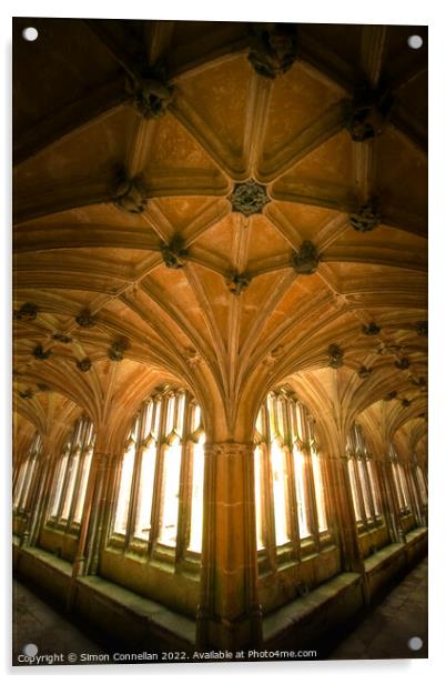 Lacock Cloisters Acrylic by Simon Connellan