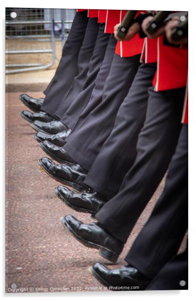 Guards boots, The Mall  Acrylic by Simon Connellan