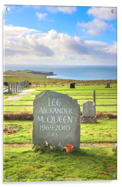 Alexander McQueen's Grave Acrylic by Simon Connellan