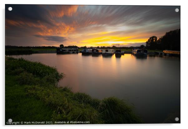 Sunset on the Canal Acrylic by Mark McDonald