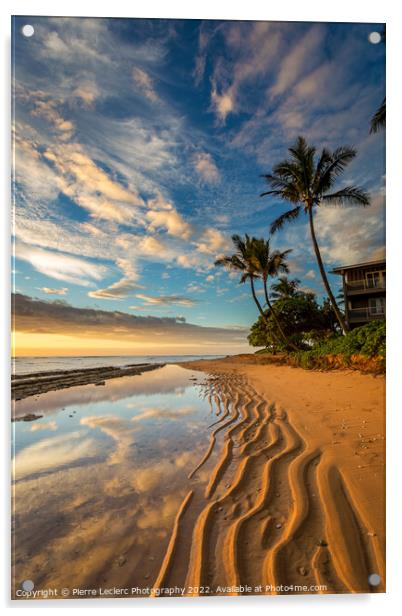 Kauai Beach Sunrise Acrylic by Pierre Leclerc Photography