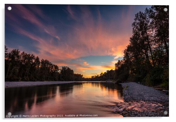 Colorful Sunset Sky from the Vedder River Acrylic by Pierre Leclerc Photography