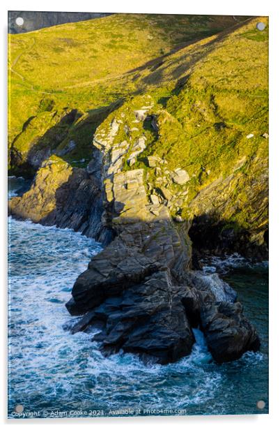 Rocks | Tintagel Castle | Cornwall Acrylic by Adam Cooke