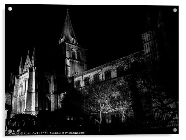 Rochester Cathedral | Black and White Acrylic by Adam Cooke