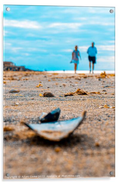 Taking a Stroll | Brancaster Beach | Norfolk Acrylic by Adam Cooke