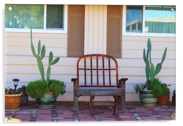 Bench and Cactus Acrylic by Tony Mumolo