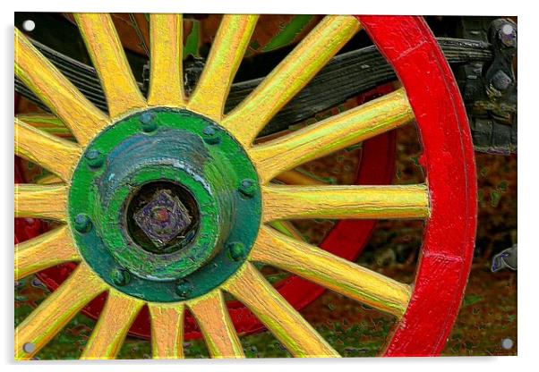 Wagon Wheel Acrylic by Tony Mumolo