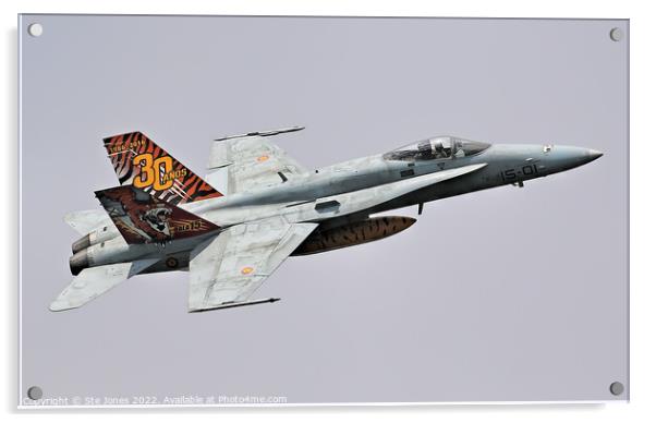Spanish Air Force Boeing F/A-18 Hornet Fighter Aircraft Acrylic by Ste Jones