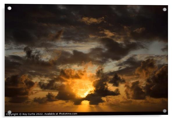 Sunset at Sea Acrylic by Roy Curtis