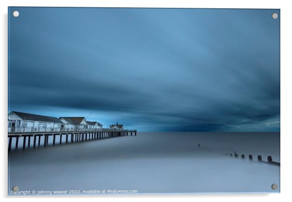 Southwold Pier Suffolk Long Expossure  Acrylic by johnny weaver