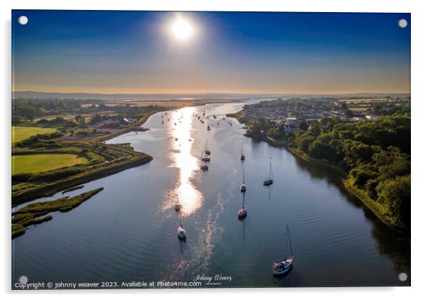 River Crouch Essex Drone Shot  Acrylic by johnny weaver