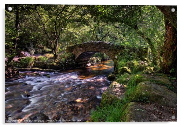 Hisley Bridge, Dartmoor Acrylic by Jim Butler