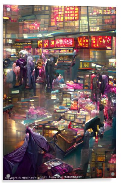 Stanley Market Hong Kong  Acrylic by Mike Hardisty