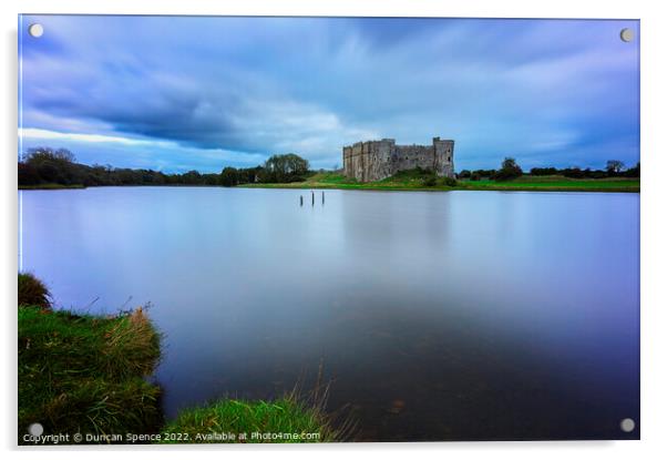 Still Waters.......Carew Castle, Wales. Acrylic by Duncan Spence