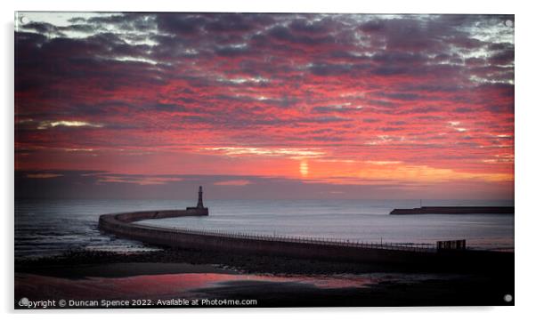 Sunrise at Roker Pier Panorama Acrylic by Duncan Spence