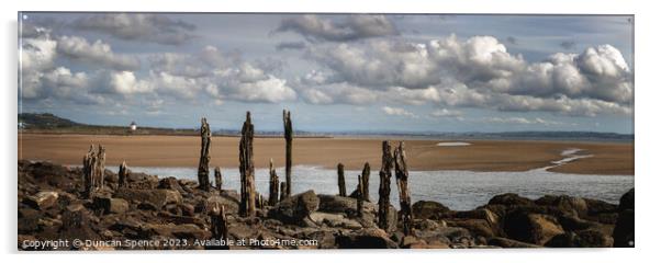 Burry Port Groins Acrylic by Duncan Spence