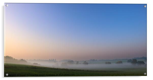 Misty morning sunrise Acrylic by David McGeachie