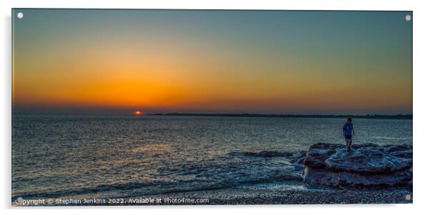 Ogmore-by-Sea sunset Acrylic by Stephen Jenkins