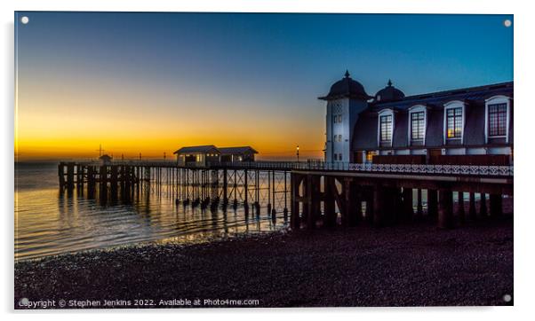 Penarth pier at sunrise Acrylic by Stephen Jenkins
