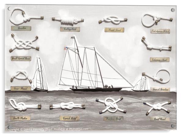 Nautical Sailor Knots Acrylic by Donna Kennedy
