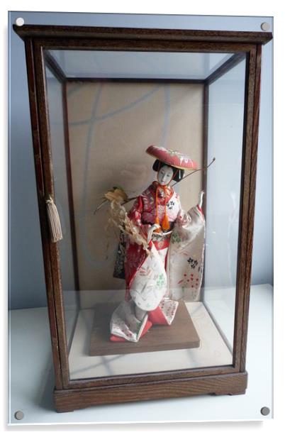 A Boxed geisha girl from Japan Acrylic by Peter Hodgson