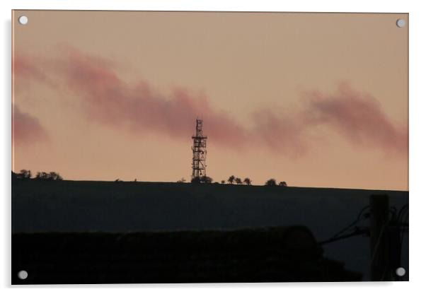 Tower on Butser Hill Acrylic by Peter Hodgson