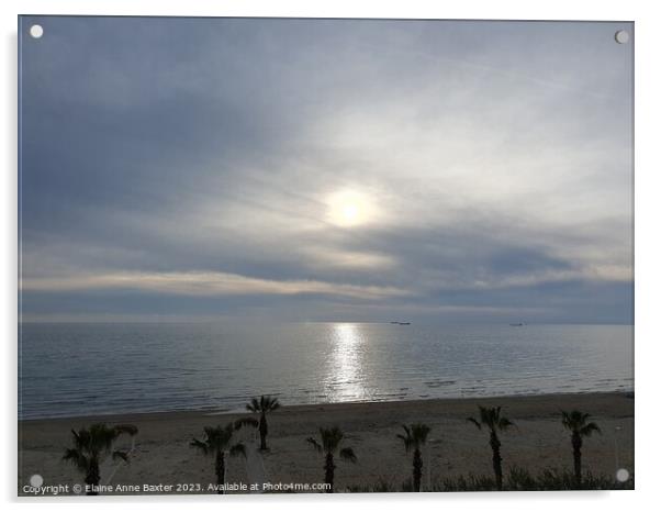 Sunset over Adriatic Sea Acrylic by Elaine Anne Baxter