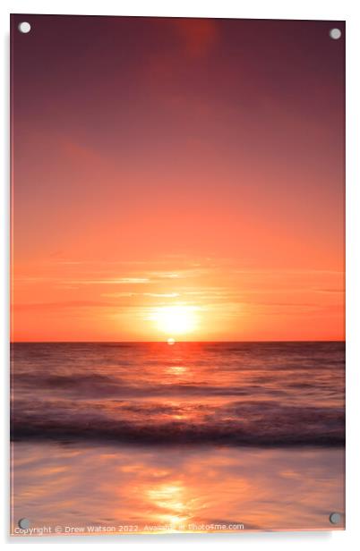 Sunrise over the sea. Acrylic by Drew Watson