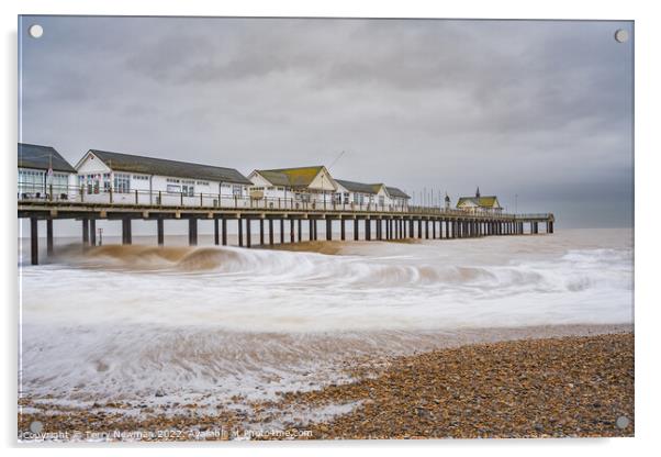 Winter Magic at Southwold Pier Acrylic by Terry Newman