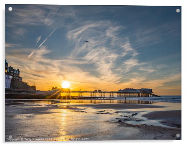A Majestic Sunset at Cromer Pier Acrylic by Terry Newman
