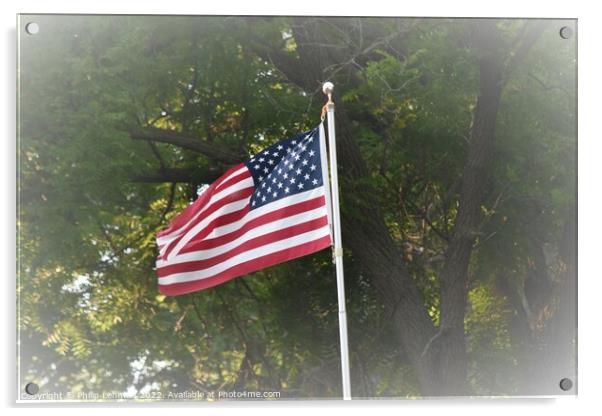 American Flag (2) Acrylic by Philip Lehman