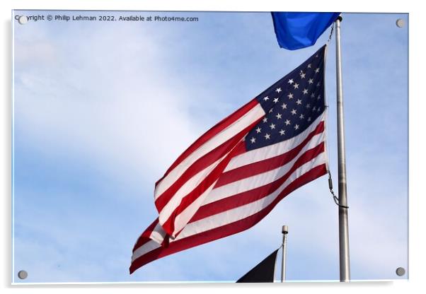 US Flag 2021 (4A) Acrylic by Philip Lehman