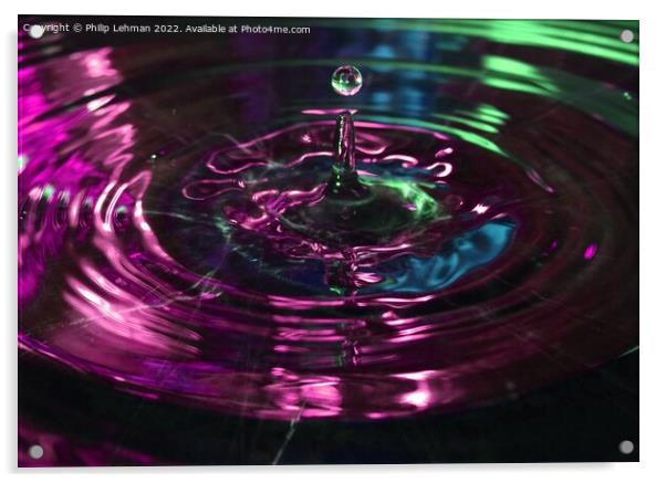 Water Droplet Pink Acrylic by Philip Lehman