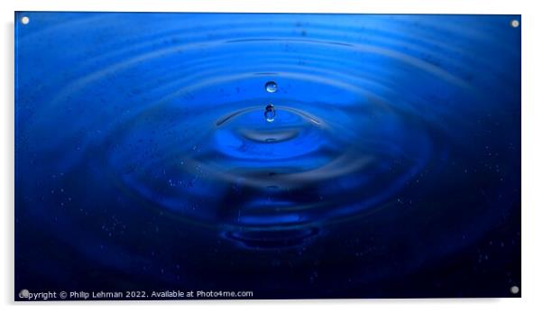 Blue Water Drops (18B) Acrylic by Philip Lehman
